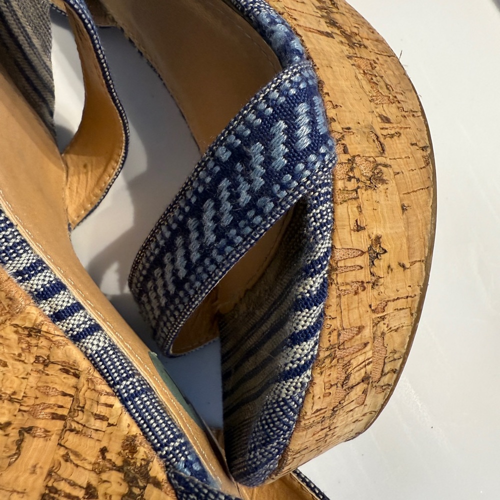 Blue Strappy Wedge Sandals size 7 - Picture 6 of 14